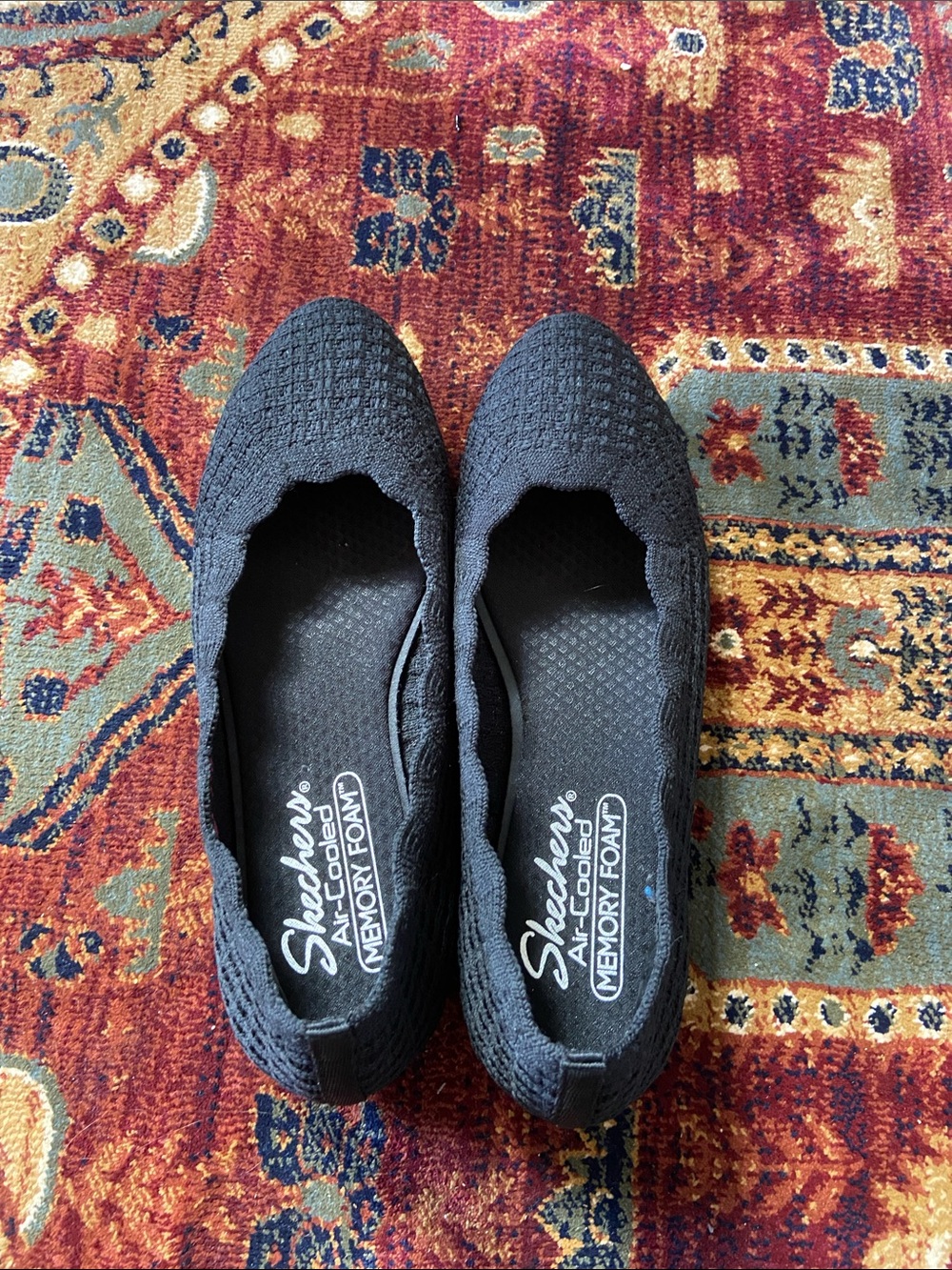 Skechers Memory Foam Black Flats, Women’s7.5